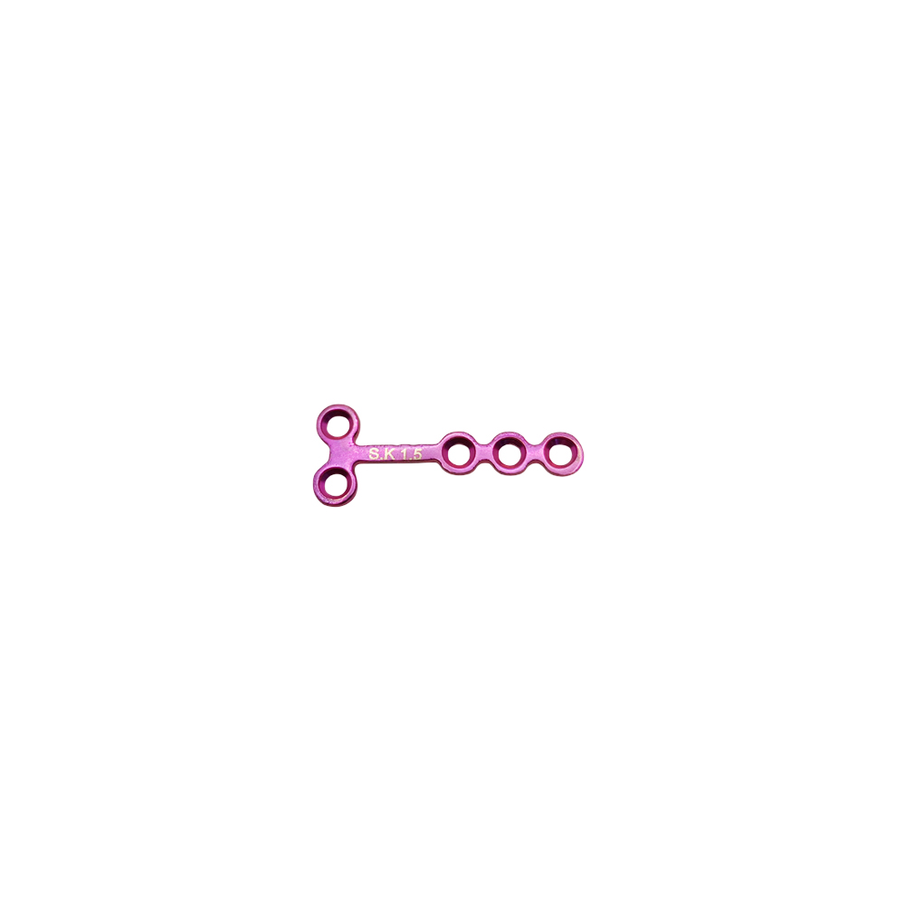 SK Surgicals Titanium Mini Bone Plates T Shape With Gap - 1.5mm (5 Holes) 105.540T