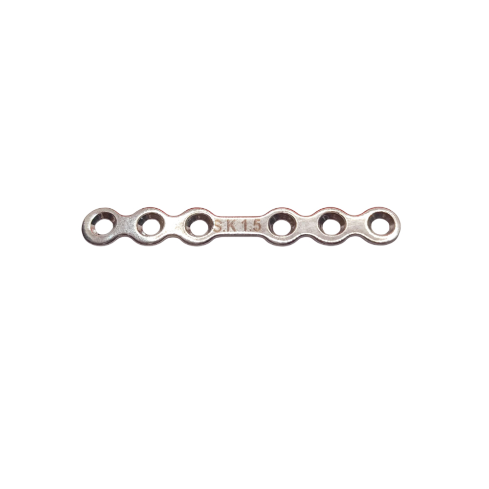 SK Surgicals Titanium Mini Bone Plates With Gap - 1.5mm (6 Holes) 105.600T (Pack of 2  )