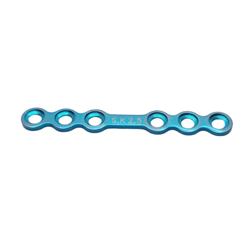 SK Surgicals Titanium Mini Bone Plates With Gap - 2.5mm (6 Holes) 205.600T