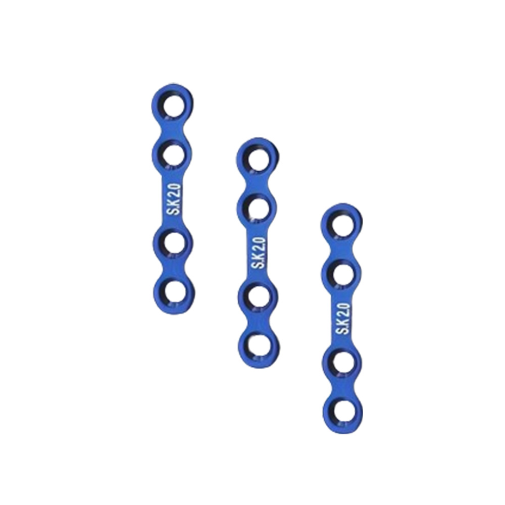 SK Surgicals Titanium Mini Bone Plates With Gap - 2mm (4 Holes) 200.400T (Pack of 2  )