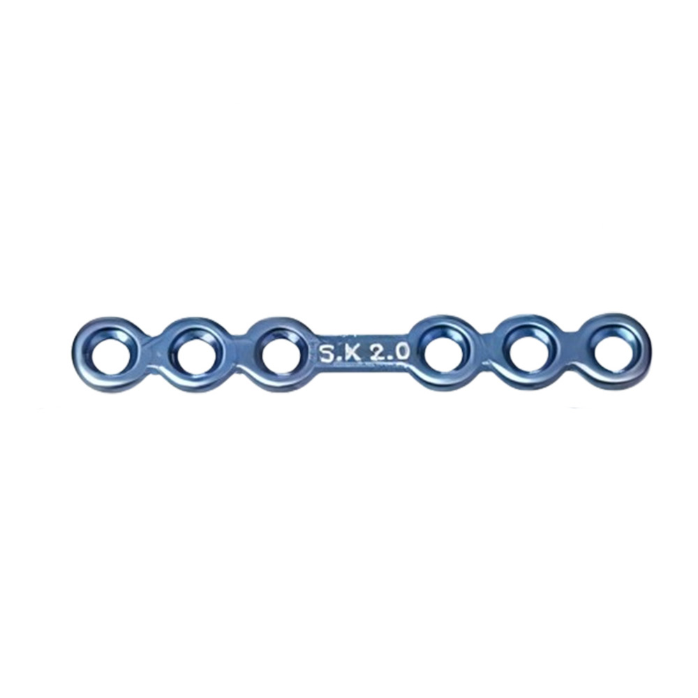 SK Surgicals Titanium Mini Bone Plates With Gap - 2mm (6 Holes) 200.600T (Pack of 2  )