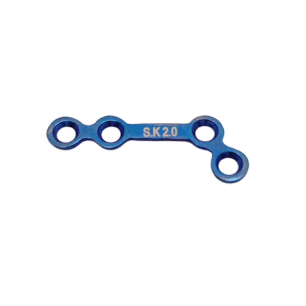 SK Surgicals Titanium Mini Bone Plates L Shape 120° With Gap - Left 2mm (4 Holes) 200.430TL