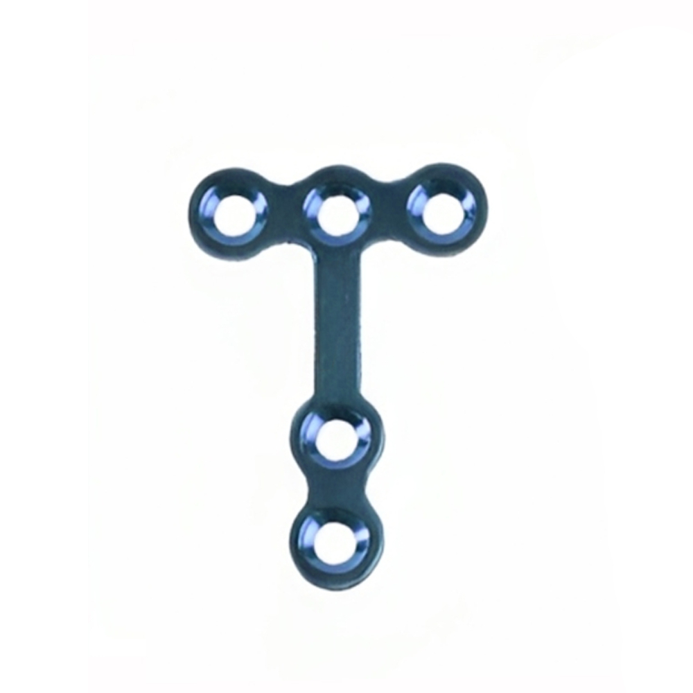 SK Surgicals Titanium Mini Bone Plates T Shape With Gap - 2mm (5 Holes) 200.540T