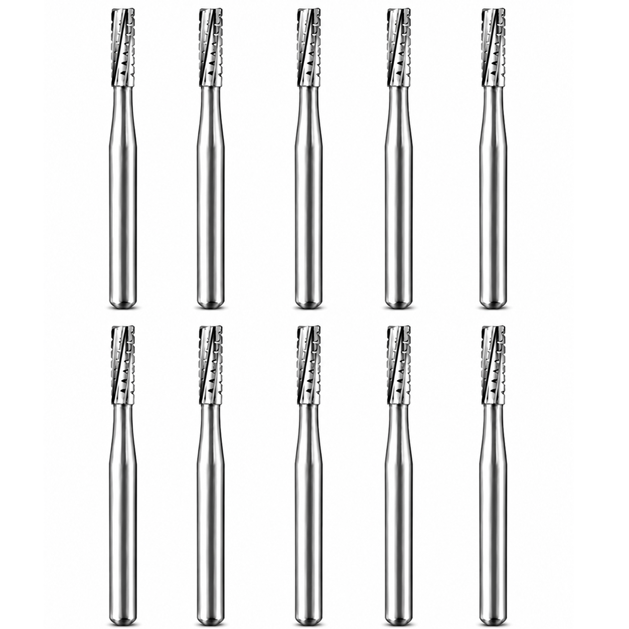 SS White Carbide SL Flat End Cross Cut Airotor Burs FG #558 (Pack Of 10)