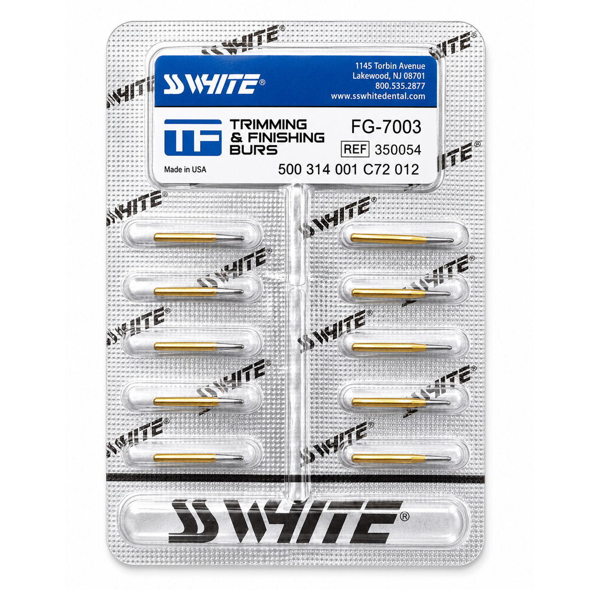 Ss White Round Finishing Bur-12 Blades #7003 (Pack Of 10)