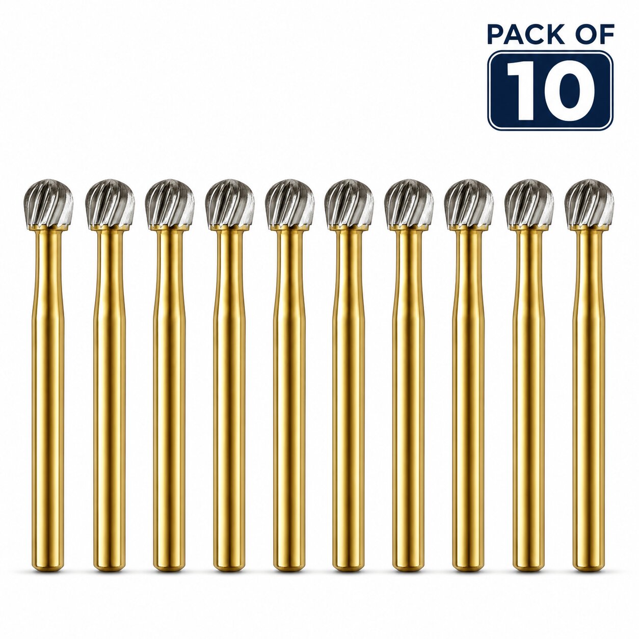 SS White Round Finishing Bur-12 Blades #7008 (Pack Of 10)