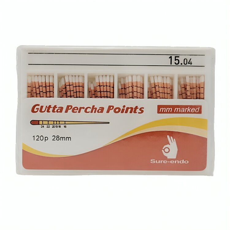 Sure Endo Gutta Percha Length Marked - 4% #15 (Pack of 120)