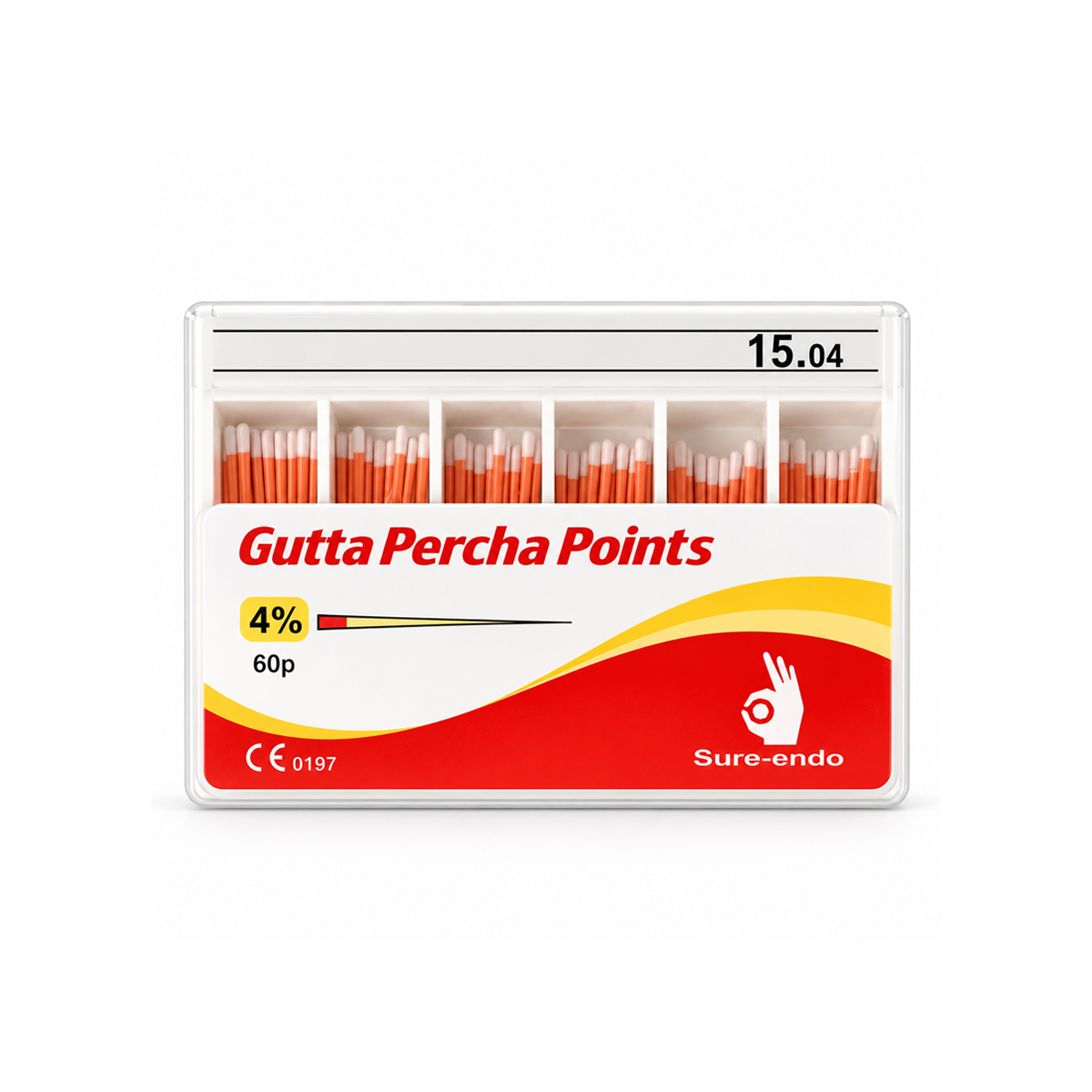 Sure Endo Gutta Percha Length Marked - 4% #15 (Pack of 60)