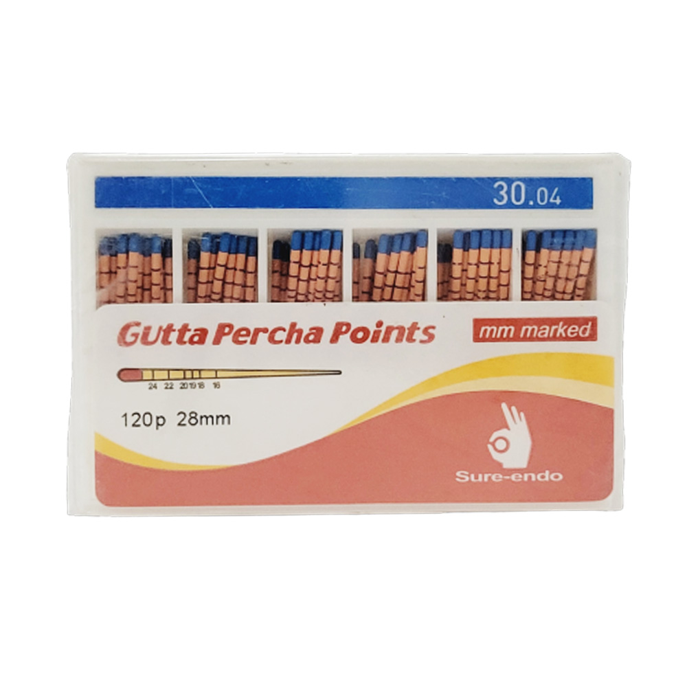 Sure Endo Gutta Percha Length Marked - 4% #30 (Pack of 120)