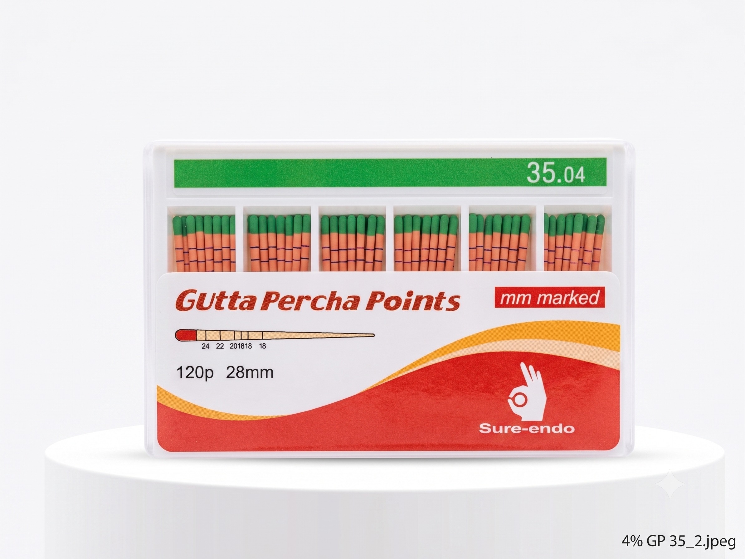 Sure Endo Gutta Percha Length Marked - 4% #35 (Pack of 120)