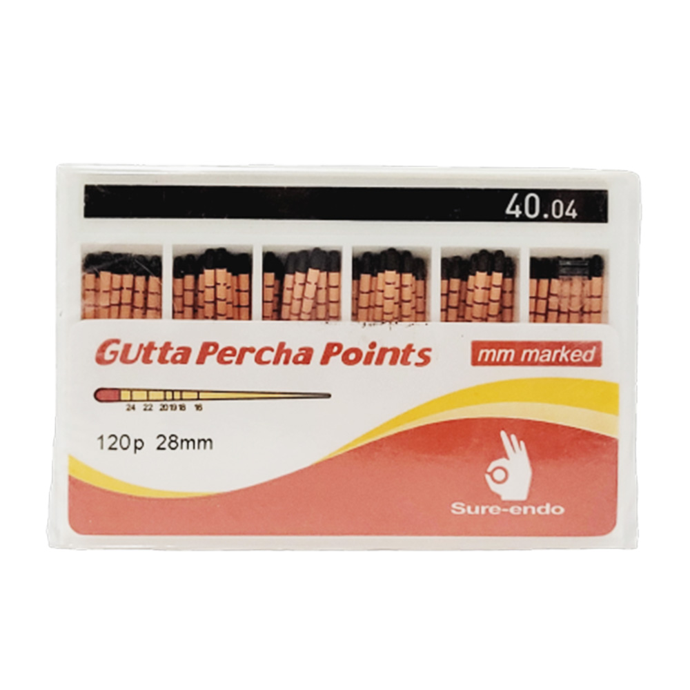 Sure Endo Gutta Percha Length Marked - 4% #40 (Pack of 120)