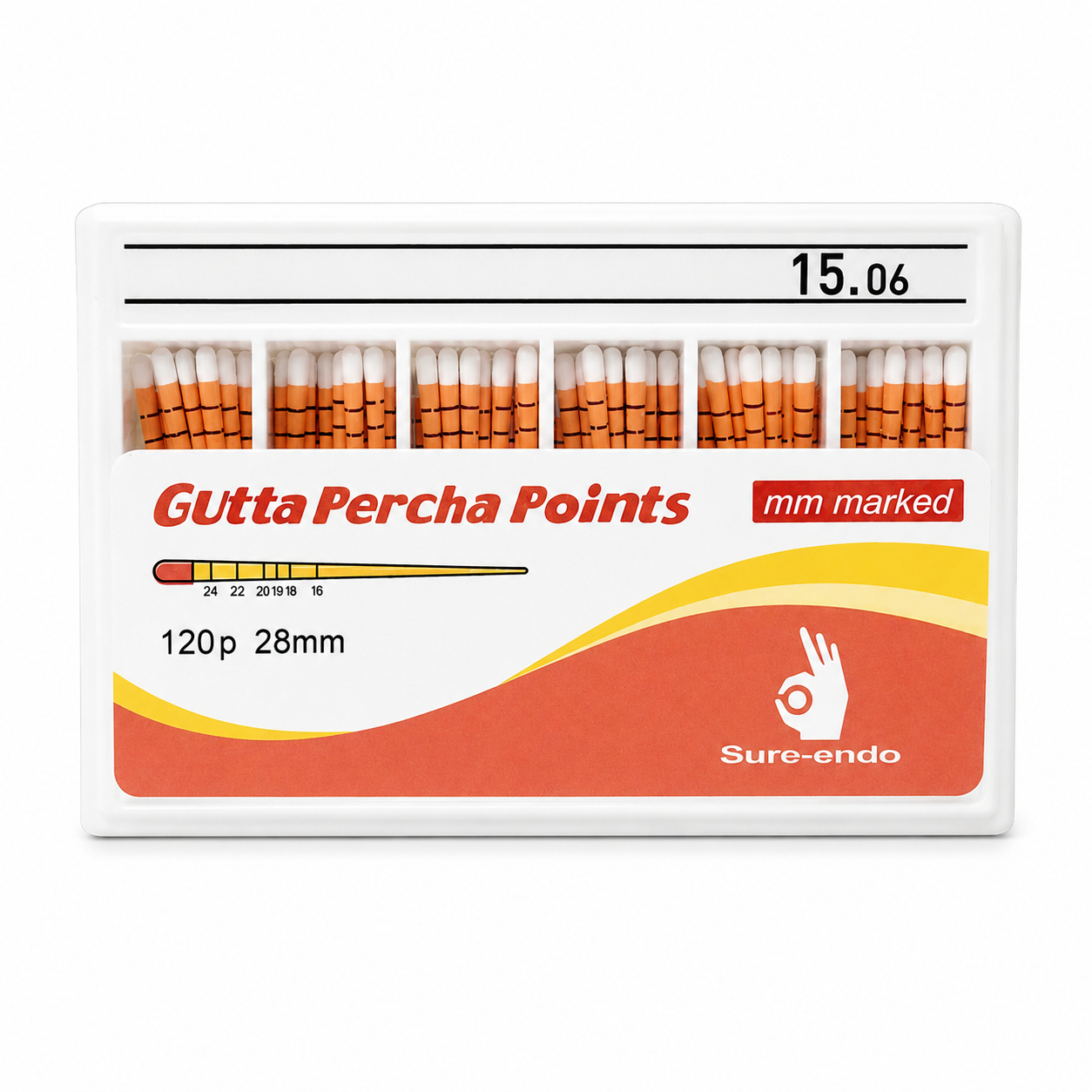 Sure Endo Gutta Percha Length Marked - 6% #15 (Pack of 120)