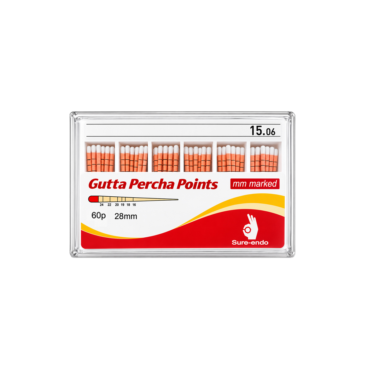 Sure Endo Gutta Percha Length Marked - 6% #15 (Pack of 60)