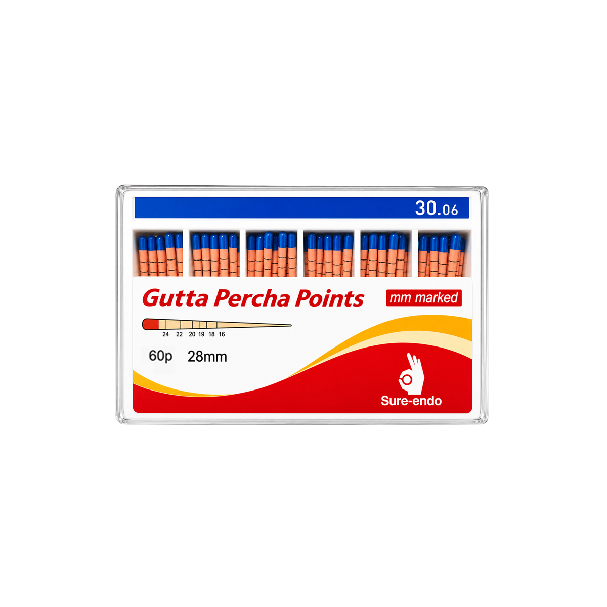 Sure Endo Gutta Percha Length Marked - 6% #30 (Pack of 60)
