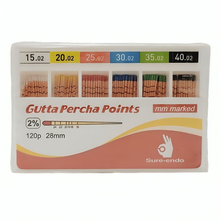 Sure Endo Gutta Percha Points 2% - 15-40 (Pack of 120)