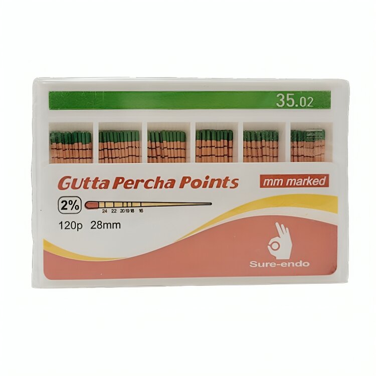 Sure Endo Gutta Percha Points 2% - 35 (Pack of 120)