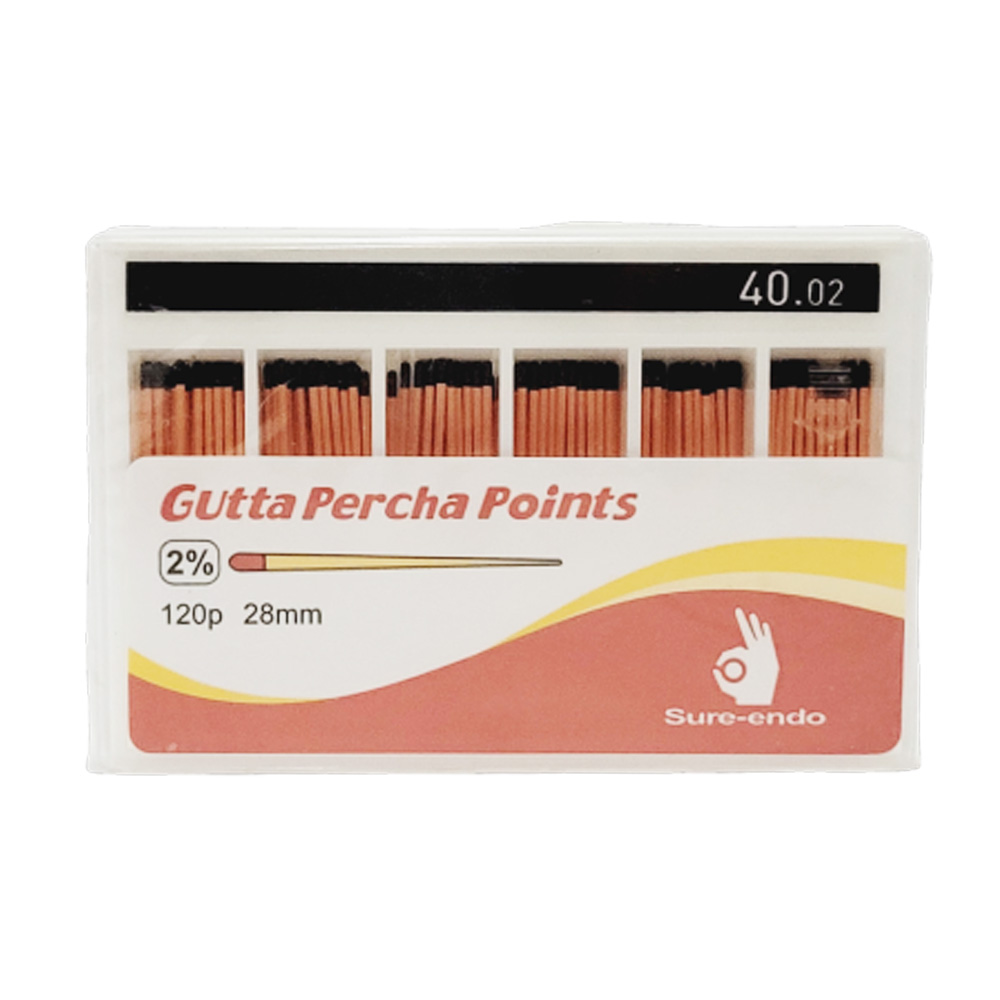 Sure Endo Gutta Percha Points 2% - 40 (Pack of 120)