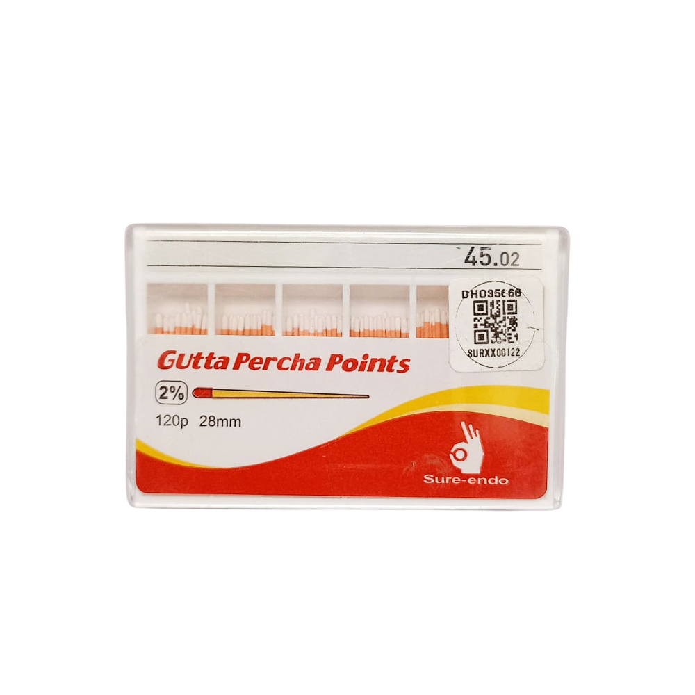 Sure Endo Gutta Percha Points 2%-45 (Pack of 120)