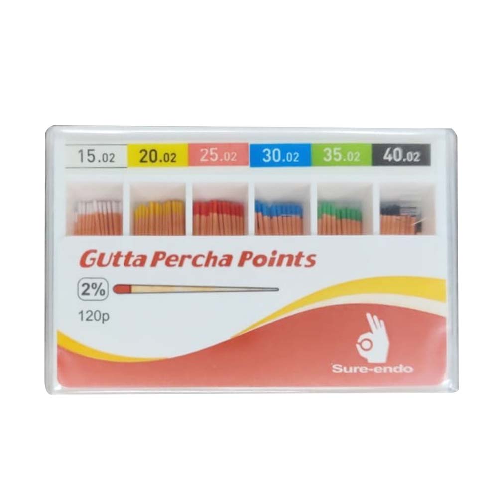 Sure Endo Gutta Percha Points 2% (Pack of 120)
