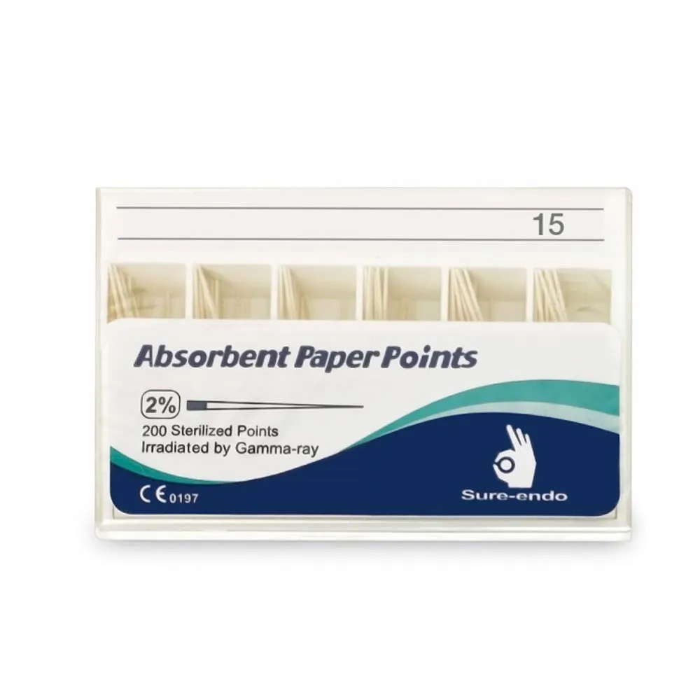 Sure Endo Paper Points - 2% #15 (Pack of 200)