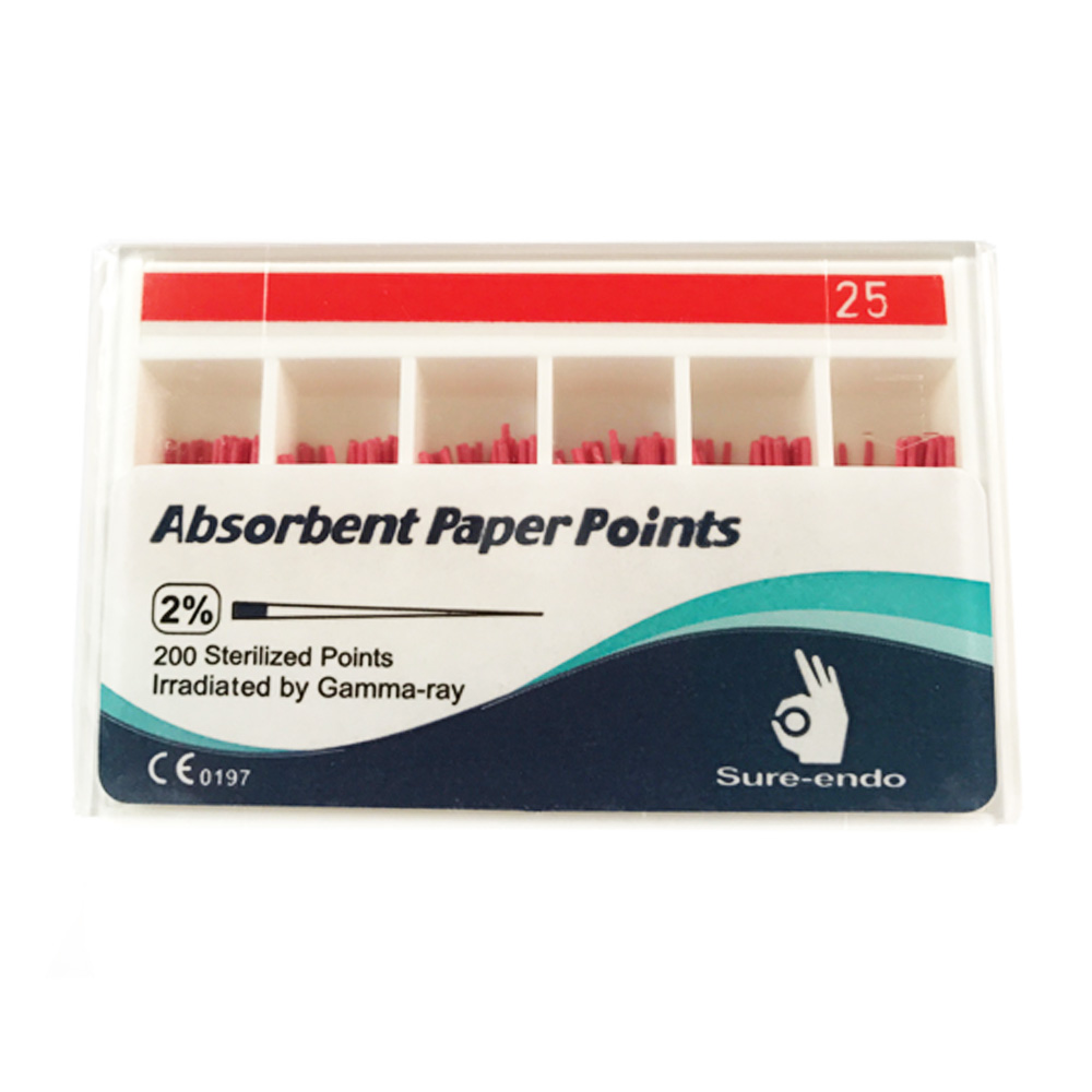 Sure Endo Paper Points - 2% #25 (Pack of 200)