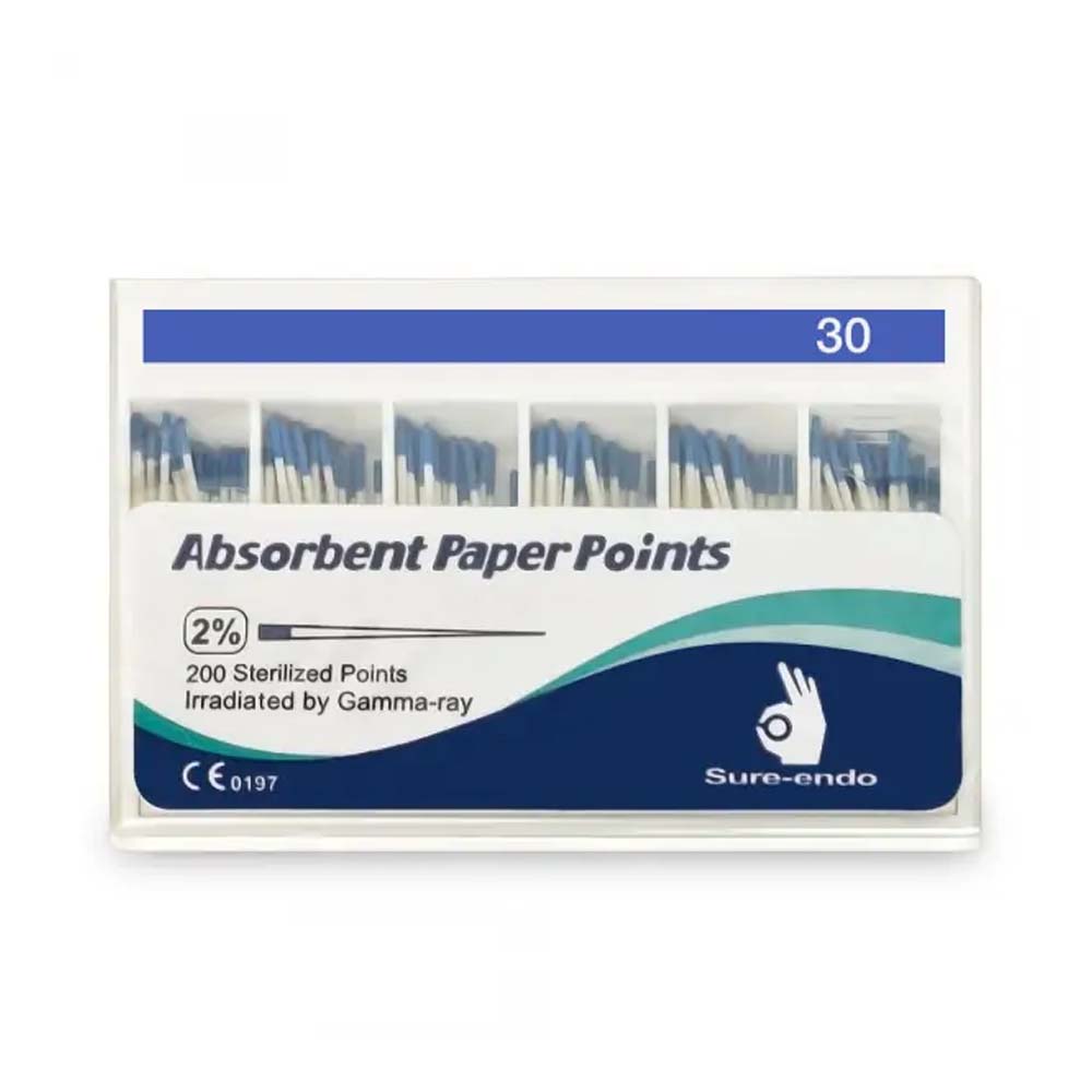Sure Endo Paper Points - 2% #30 (Pack of 200)