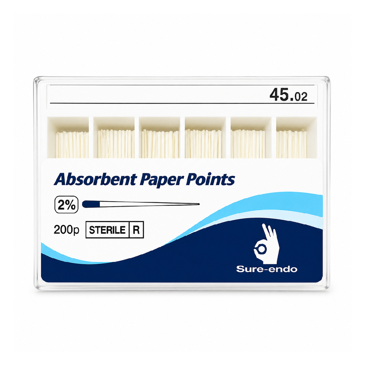 Sure Endo Paper Points - 2% #45 (Pack of 200)