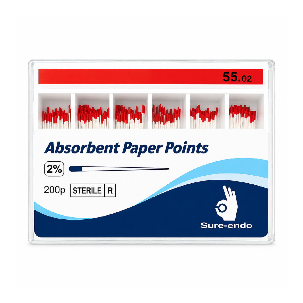 Sure Endo Paper Points - 2% #55 (Pack of 200)