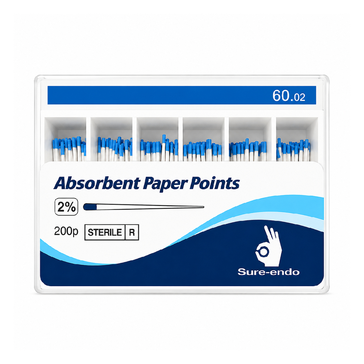 Sure Endo Paper Points - 2% #60 (Pack of 200)