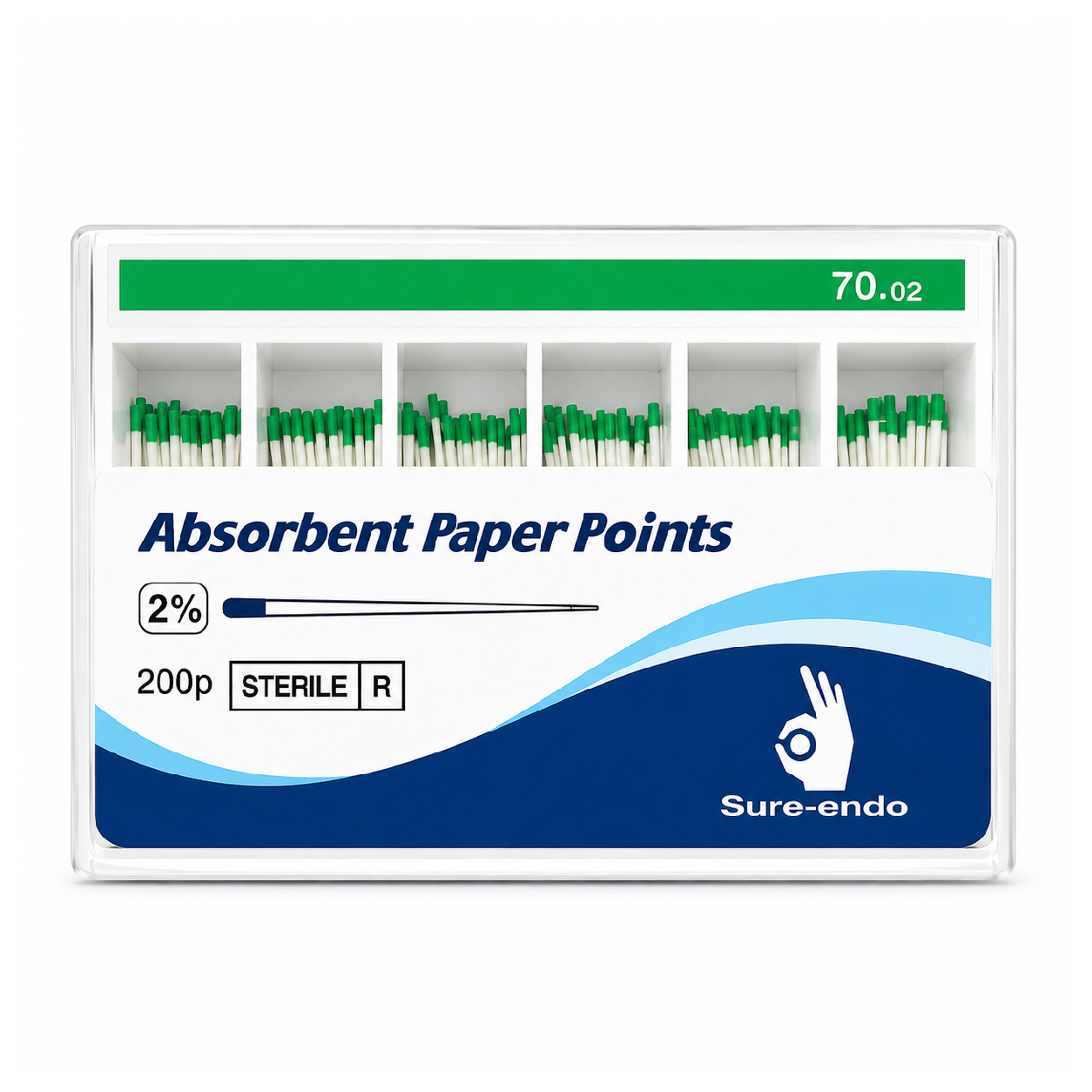 Sure Endo Paper Points - 2% #70 (Pack of 200)