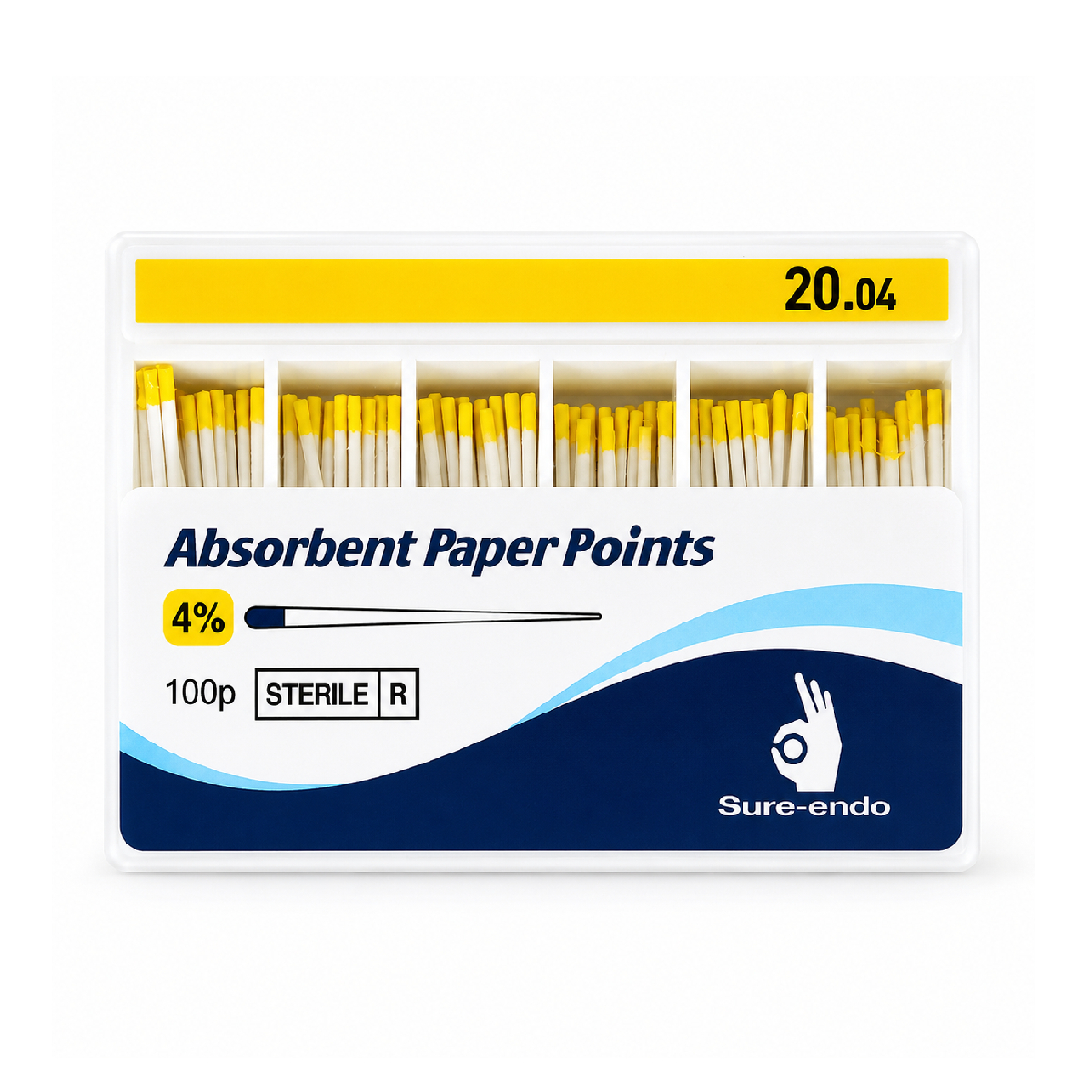 Sure Endo Paper Points - 4% #20 (Pack of 100)