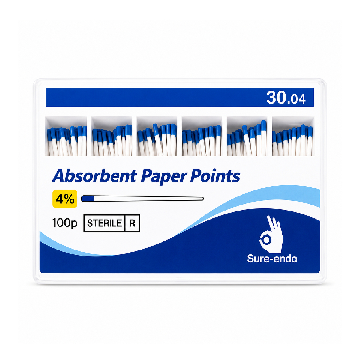 Sure Endo Paper Points - 4% #30 (Pack of 100)