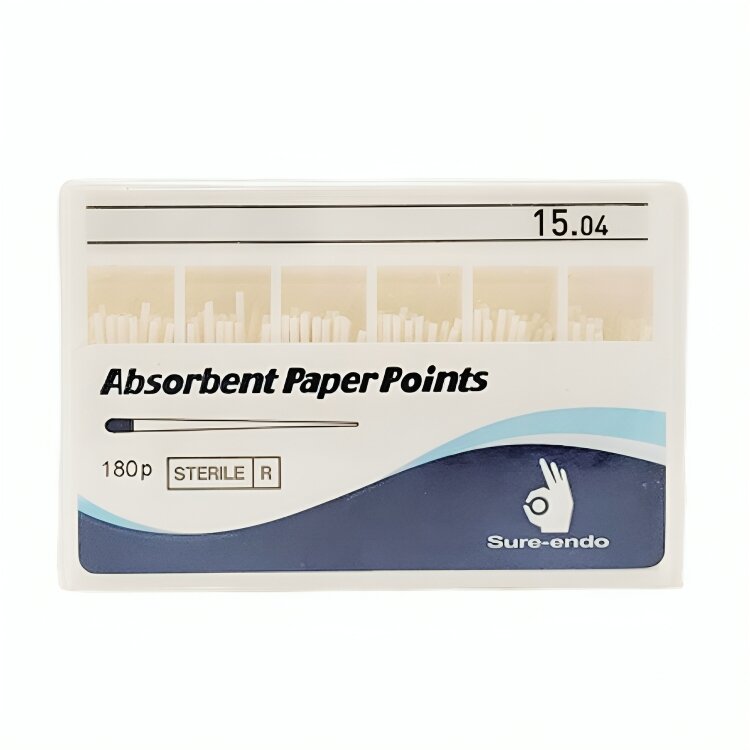 Sure Endo Paper Points Length Marked - 4% #15 (Pack of 180)