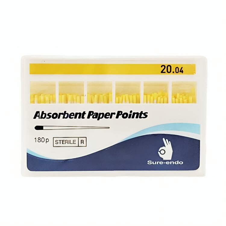 Sure Endo Paper Points Length Marked - 4% #20 (Pack of 180)