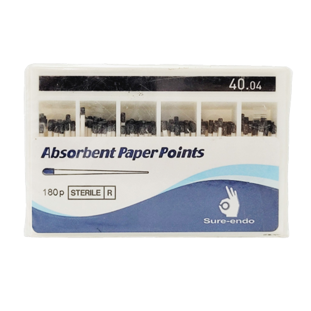 Sure Endo Paper Points Length Marked - 4% #40 (Pack of 180)