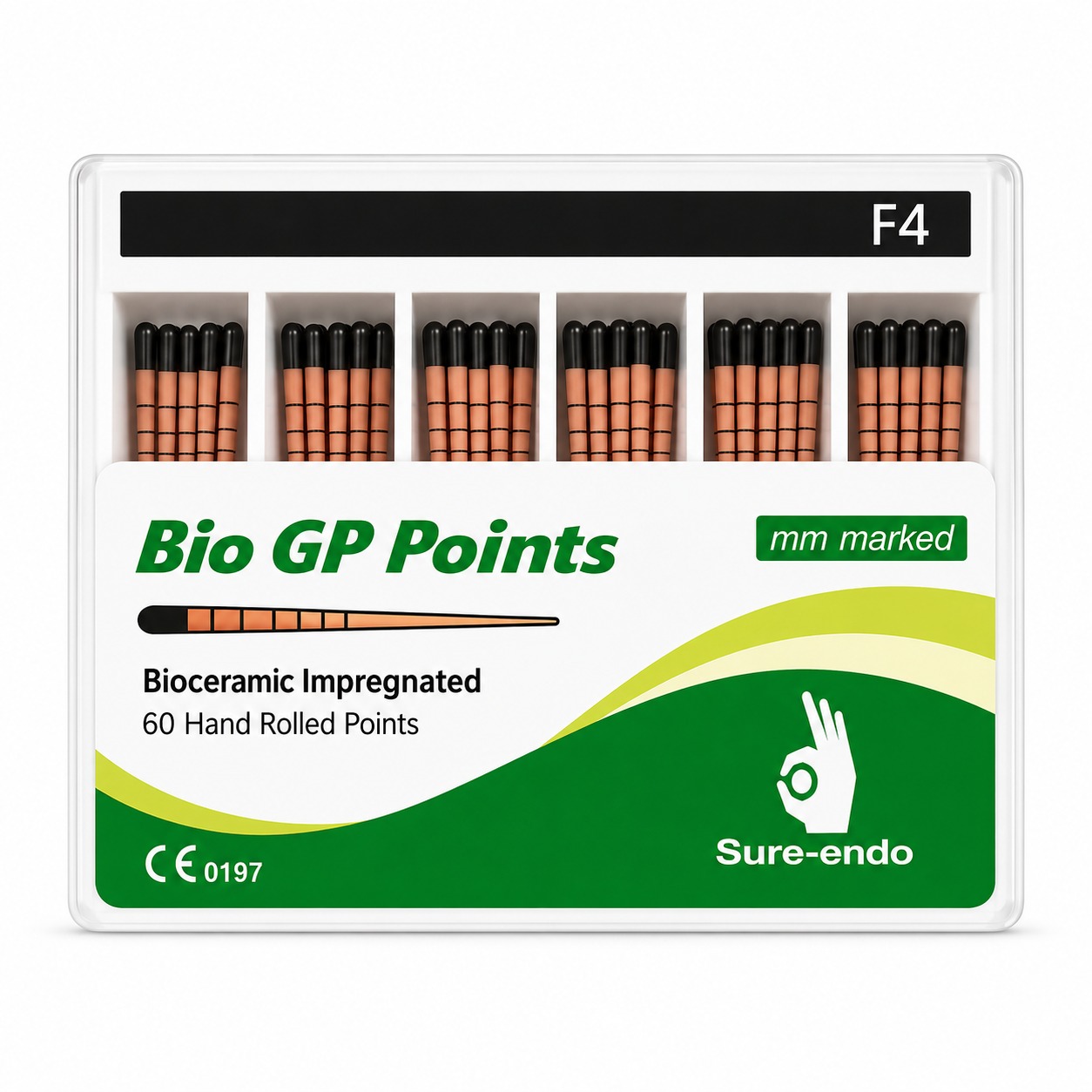Sure Endo Universal Gutta Percha Points  - Length Marked F4 (Pack of 60)
