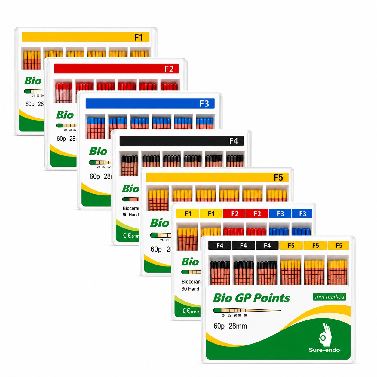 Sure Endo Universal Gutta Percha Points - Length Marked (Pack of 60)