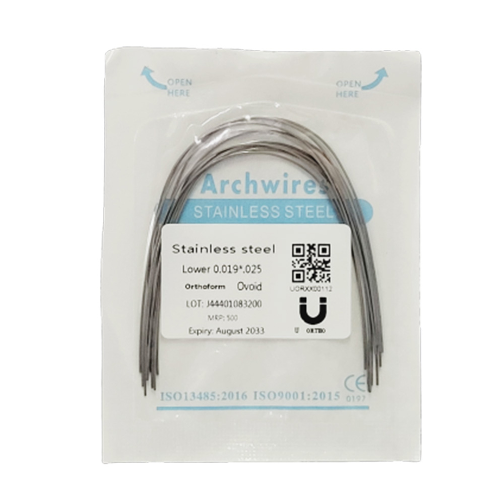 U Ortho Ss Wires (Rectangular) Lower 19 x 25