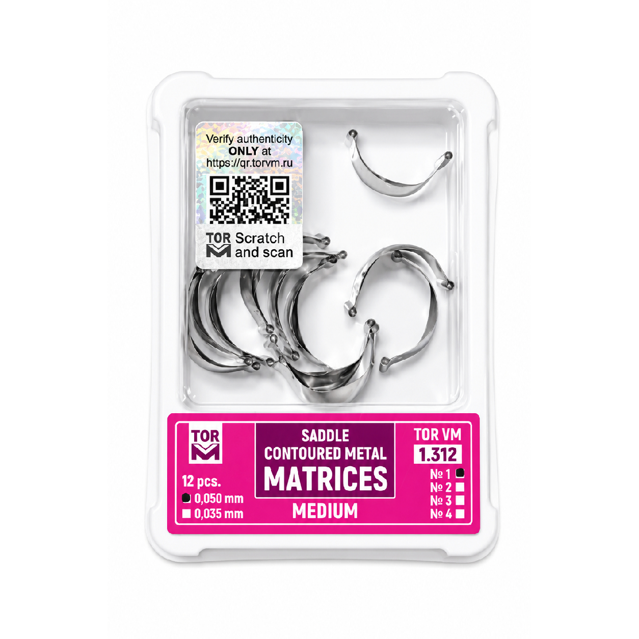 Tor Vm Saddle Contoured Metal Matrices - Refills (Medium) (12 pcs) No 1.312 (1) (H50)
