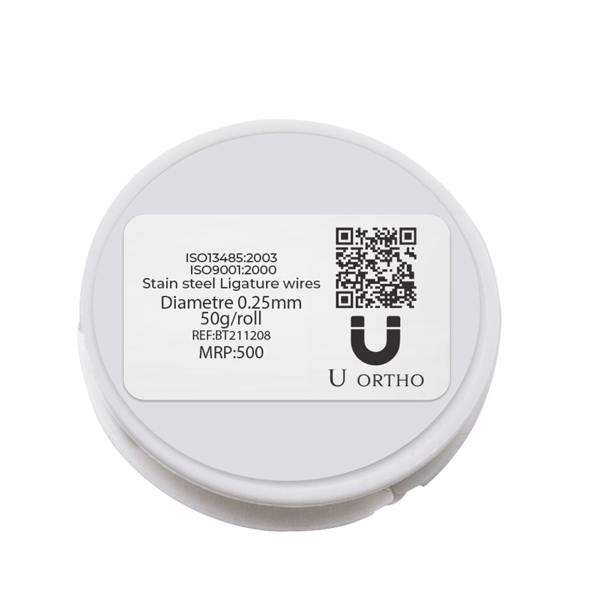 U Ortho SS Ligature Wires 50g Spool - 0.25mm