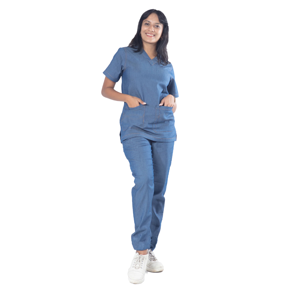 Uniform Craft Denim Scrub Female - DNM-SF-Blue - XXL