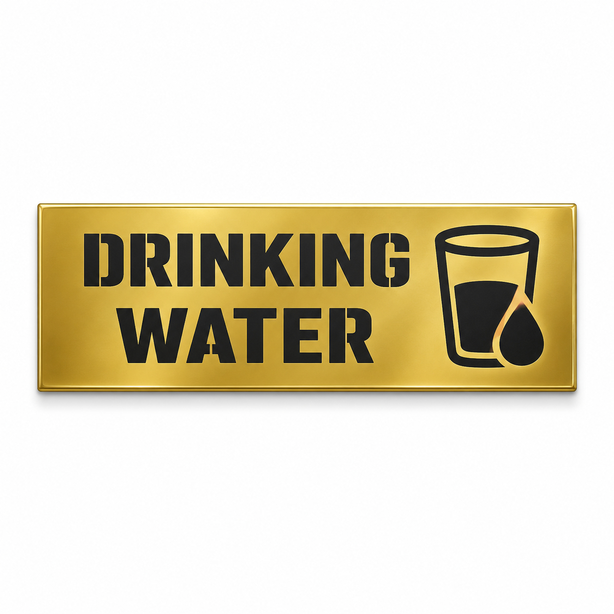 Unique Dents Acrylic Sign Plate - Drinking Water