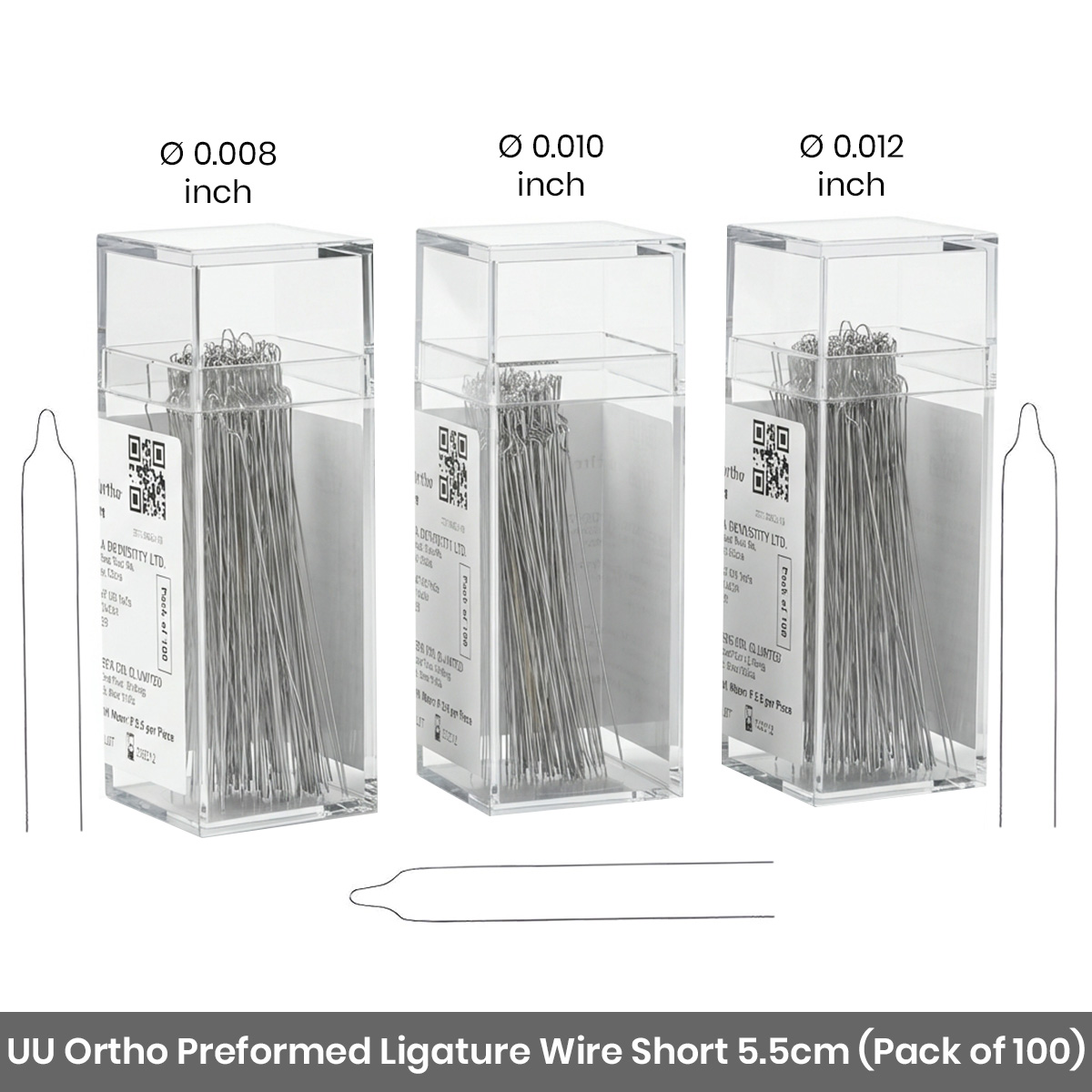 UU Ortho Preformed Ligature Wire Short 5.5cm (Pack of 100)