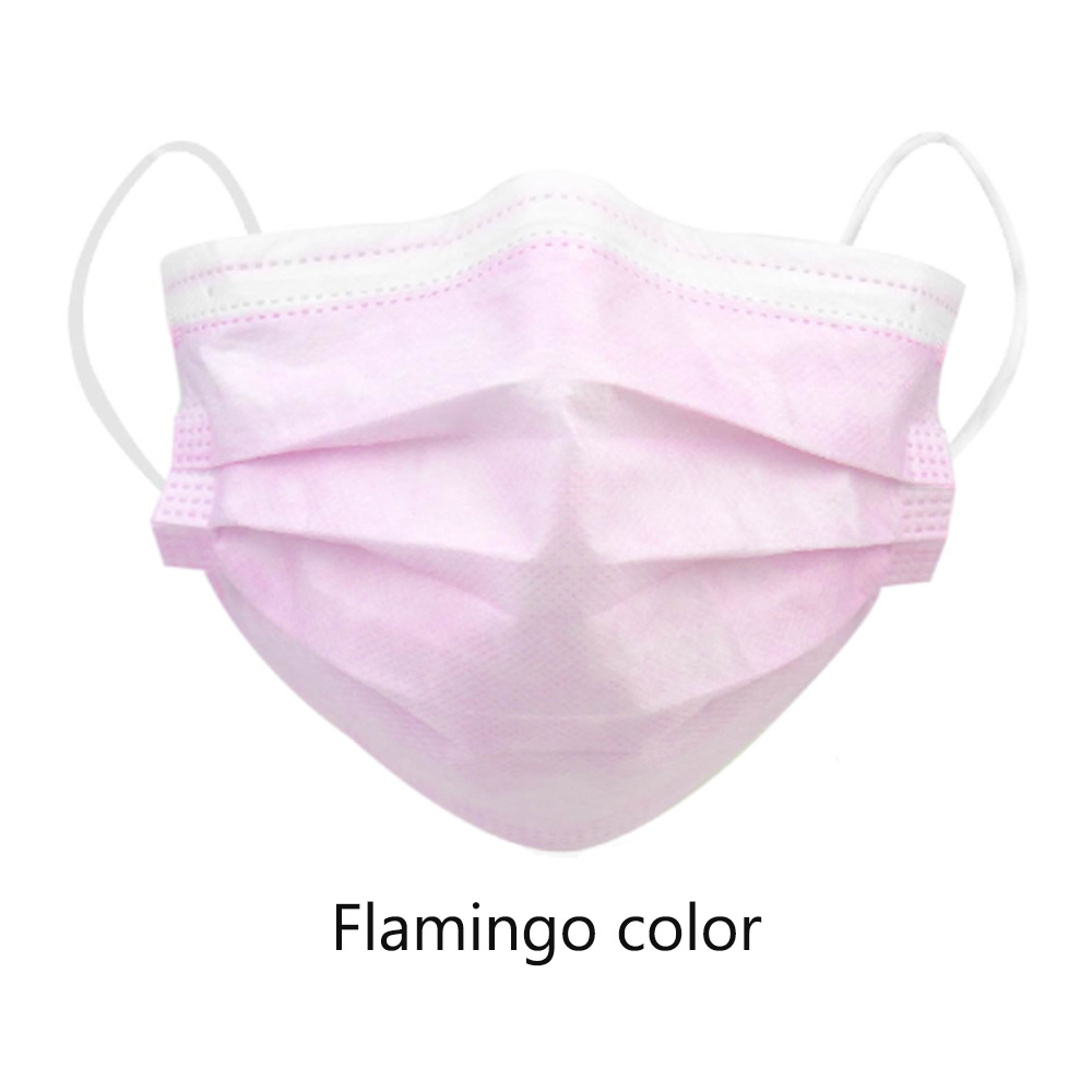 Waldent 3 Ply Mask - Flamingo Color (Pack of 50)