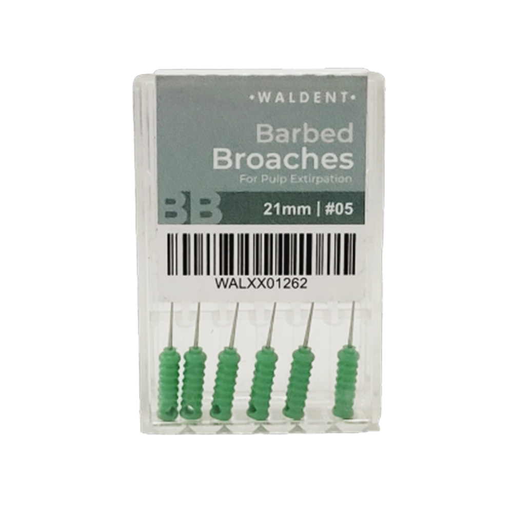 Waldent Barbed Broaches 21mm # 05 (Pack of 6)