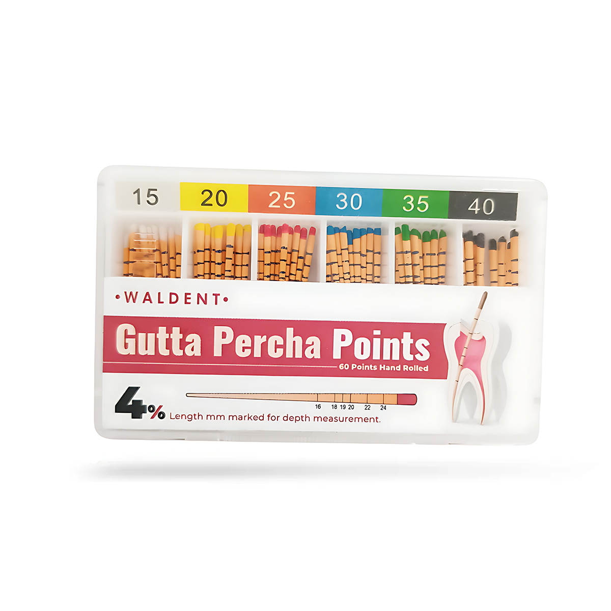 Waldent Bioactive Gutta Percha Points 4% (Length Marked) #15-40