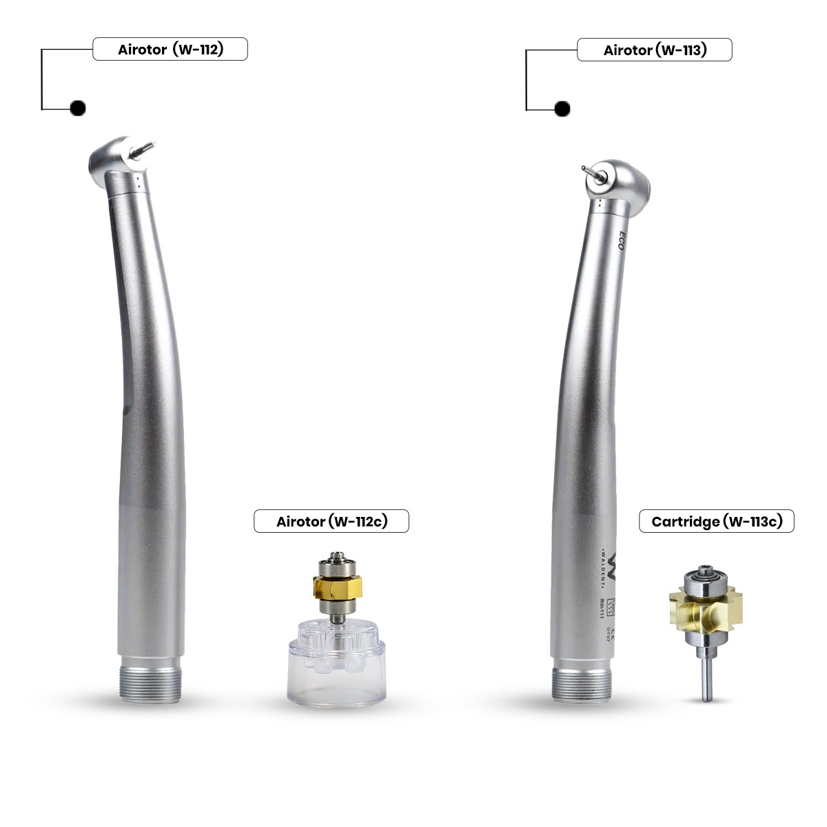 Waldent Eco Plus Airotor Handpiece And Cartridges