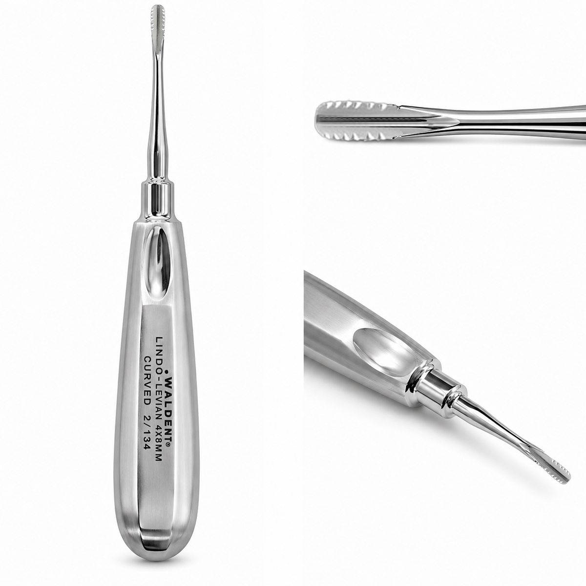 Waldent Lindo Levian Root Elevator Curved 4 X 8mm (2/134)