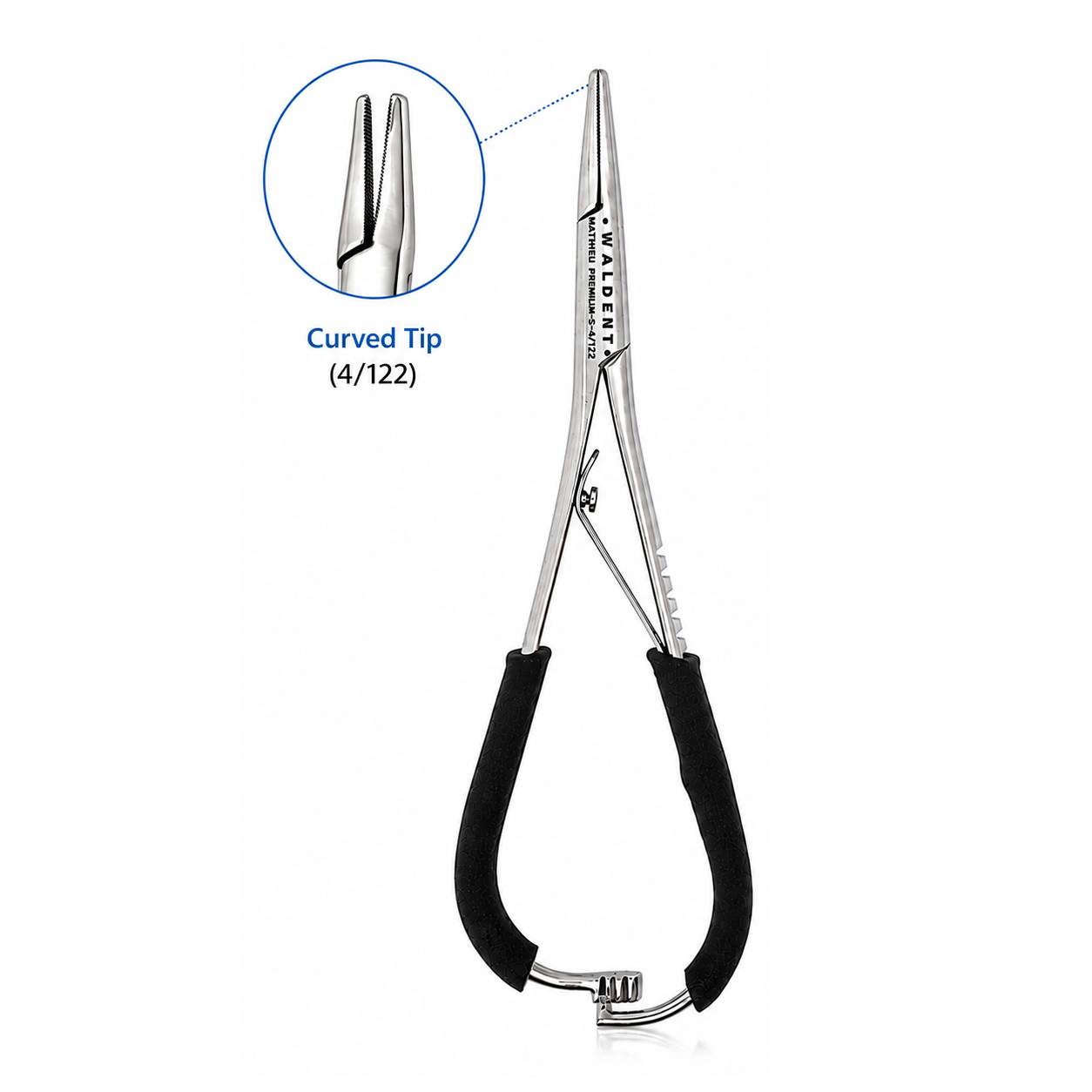 Waldent Mathieu Needle Holder Curved Black Premium - 140mm (4/122)
