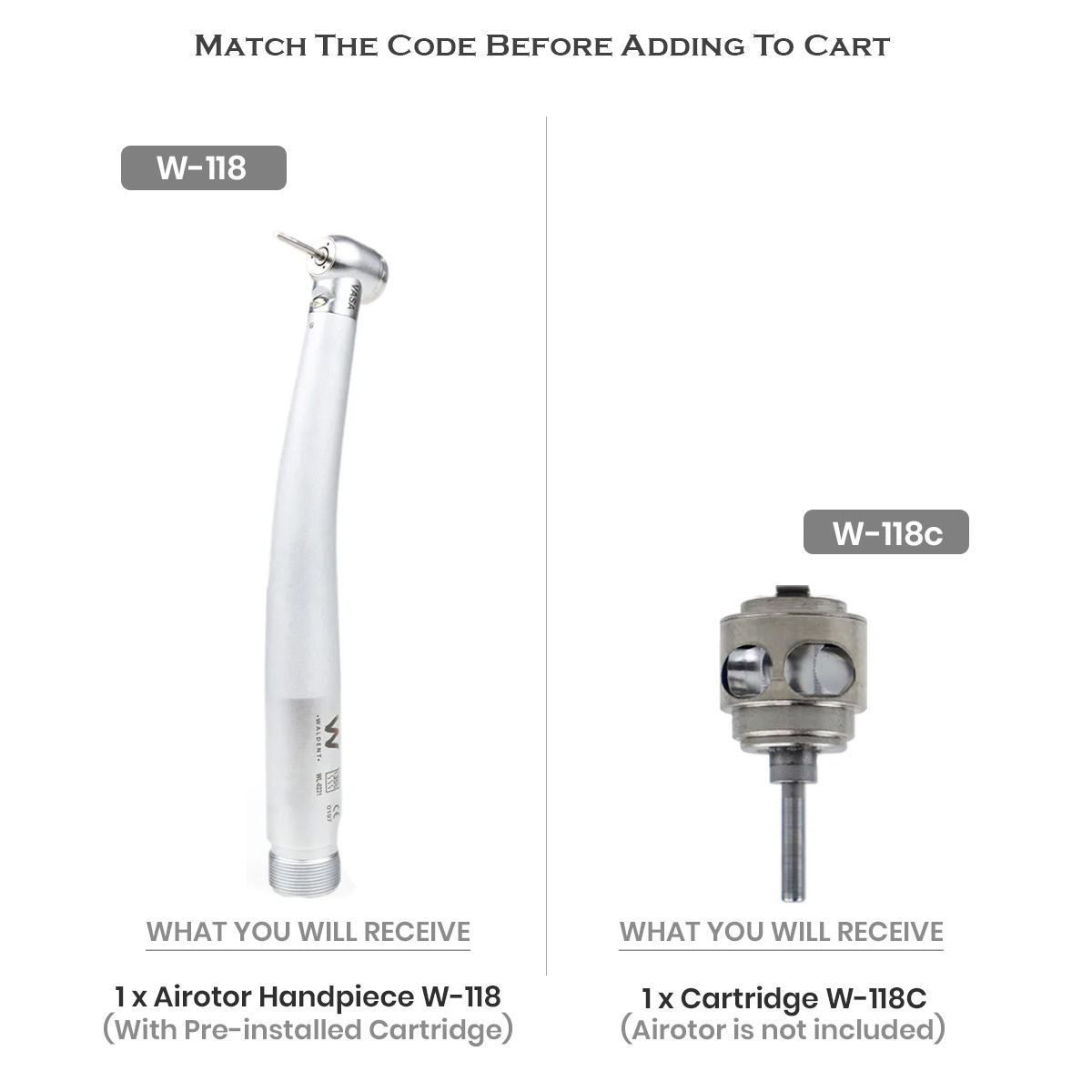 Waldent Premium Led Airotor Turbine And Cartridge - Vasa series